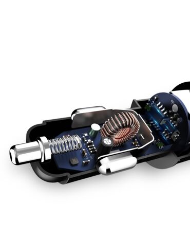 CNC dual USB зарядка с вольтметром Rock (Silver)