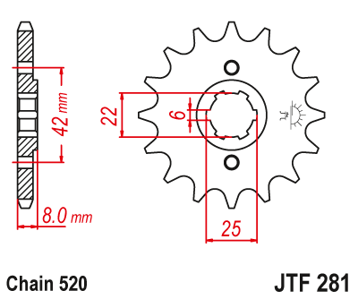 Звезда ведущая  JTF281 16 - фото 1