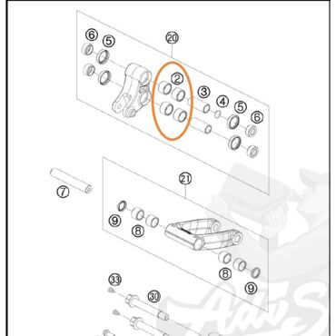 KTM подшипник прогрессии / маятника SX SXF / 640 / 690 ( 54603097000 ) - миниатюра 1