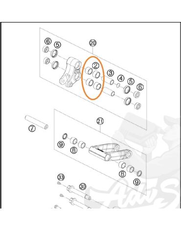 KTM подшипник прогрессии / маятника SX SXF / 640 / 690 ( 54603097000 )
