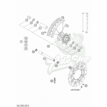 KTM M24X1 5 WS=27 03 болт передней оси SX 03 14 / EXC 05 15 / 690 07 20 ( 54809082000 / 54809082200 ) - миниатюра 1