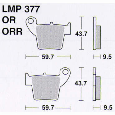 Колодки дискового тормоза AP Racing LMP377 OR (FDB2139 / FA346) - миниатюра 1