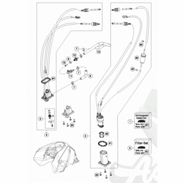 ADV насос топливный без рампы (  штуцер прямой  ) KTM HQV GAS HSB EXC 250 350 450 500 690 701( 75007088011 / 75007088111 /  75007088211 / 78107088300 / 78107088000 / 78107088100 / 81207088011 ) - миниатюра 2