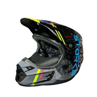 Шлем (кроссовый) Starks Base SH MX1 черный салатовый L - миниатюра 1