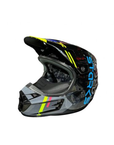 Шлем (кроссовый) Starks Base SH MX1 черный салатовый L
