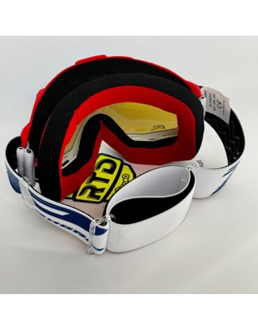 Очки Progrip Atzaki 3201 FL Red White Multilayer Mirror Blue Lens (синяя зеркальная линза 3246C)