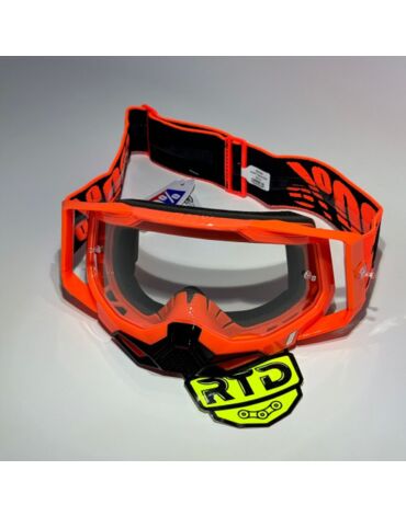 Очки 100% Racecraft 2 Neon Orange с прозрачной линзой