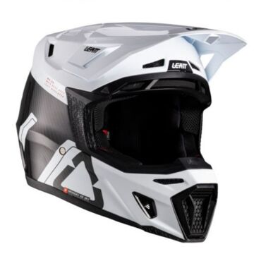 Leatt Мотошлем 9.5 Carbon White + очки Velocity 6.5 V26 - миниатюра 1