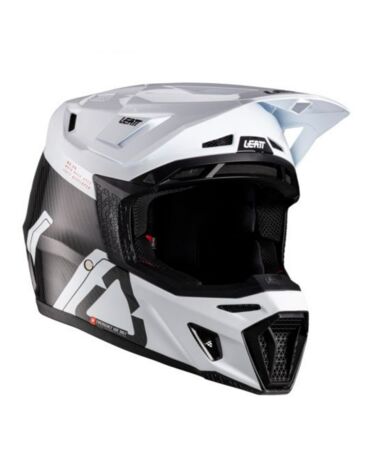 Leatt Мотошлем 9.5 Carbon White + очки Velocity 6.5 V26