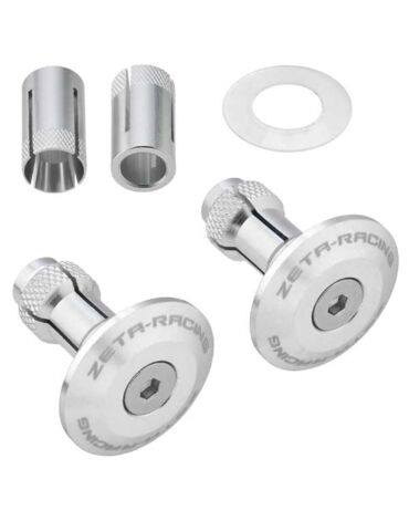 Заглушки в руль ZETA 35mm 2pcs Silver, ZE48 7101