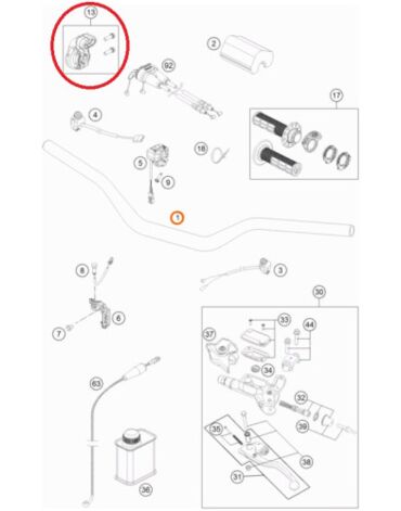Корпус ручки газа KTM HQ250 300i(19 23), original
