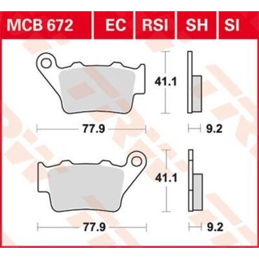 TRW MCB 672 RSI колодки тормозные  синтетика задние 690 F800 GS / F850 GS (аналог 2p 275 - миниатюра 1