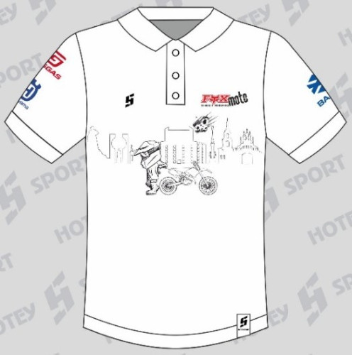Футболка поло детская FOX MOTO, white (128 7 8Y, Детская Повседневная) - фото 1