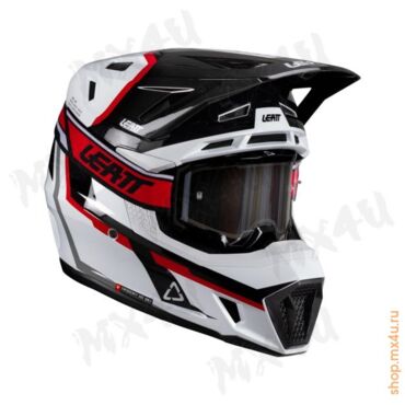 Шлем 7.5 V26 Thermoplastic + 4.5 очки Velocity - Черно Белый - миниатюра 3