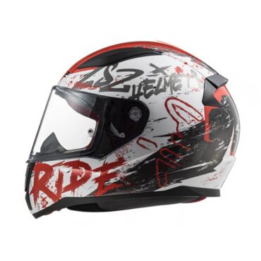 Шлем дорожный LS2 FF353 RAPID NAUGHTY, white red (L, Взрослая  Дорожная) - миниатюра 1
