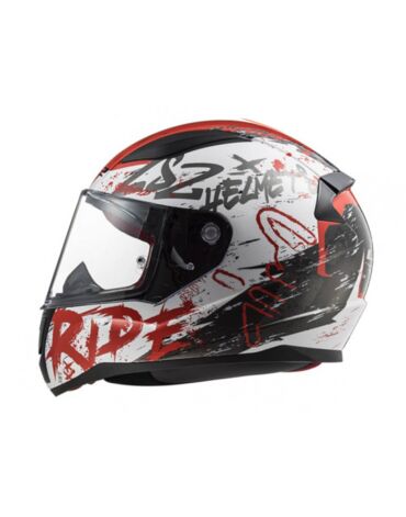Шлем дорожный LS2 FF353 RAPID NAUGHTY, white red (L, Взрослая  Дорожная)