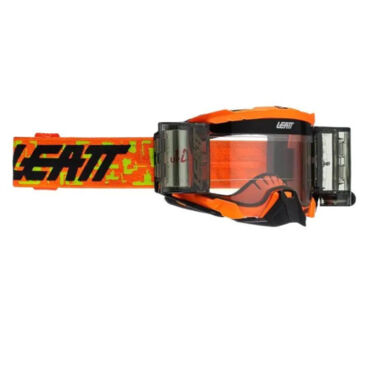 ОЧКИ LEATT VELOCITY 5.5 Roll Off Neon Orange с перемоткой и прозрачной линзой - миниатюра 2