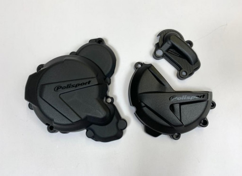 Комплект защиты крышек сцепления, генератора и помы Polisport GasGas EC 250 300 21 23 черн. - фото 1