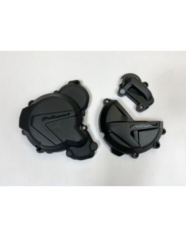 Комплект защиты крышек сцепления, генератора и помы Polisport GasGas EC 250 300 21 23 черн.