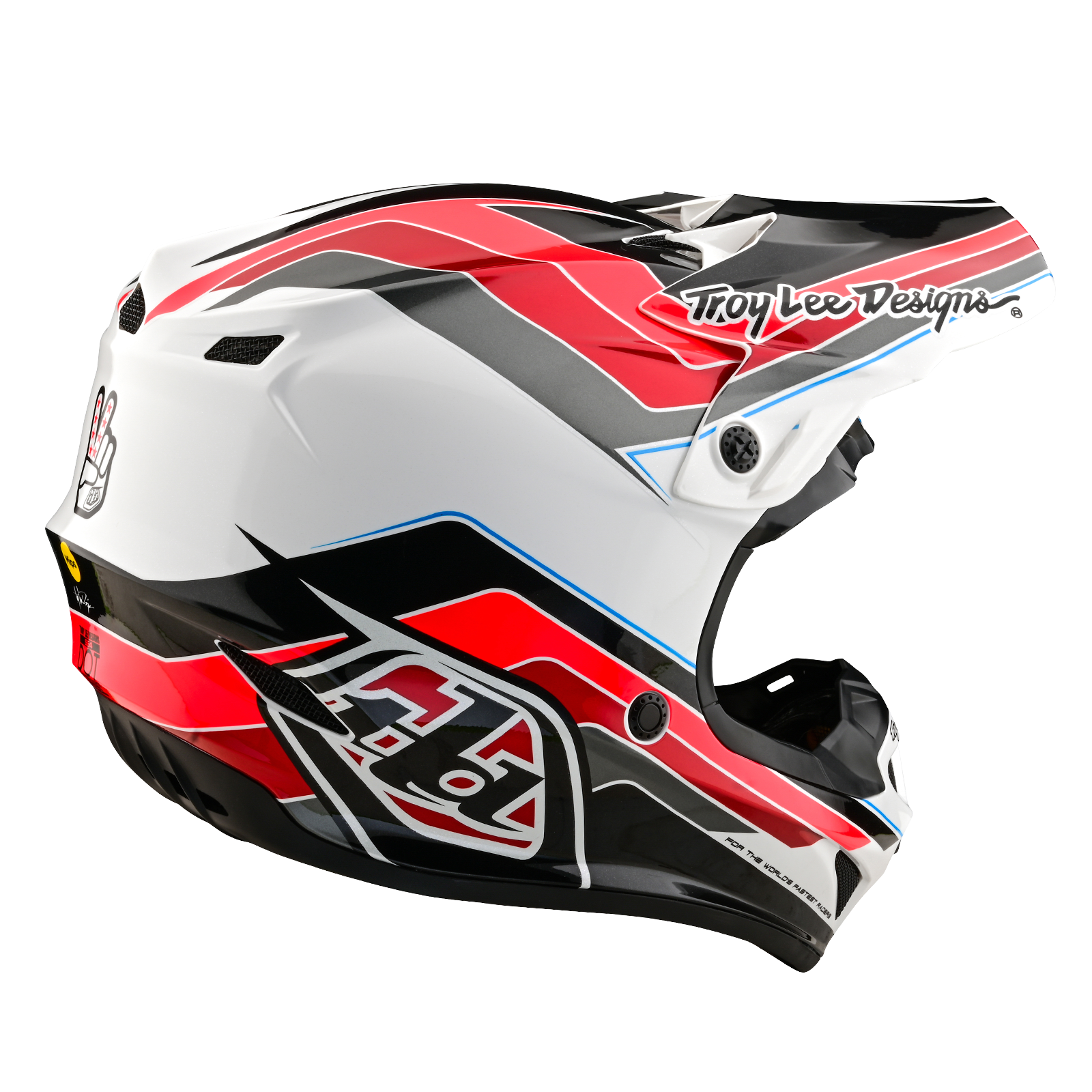 Мотошлем Troy Lee Designs SE4 Polyacrylite Helmet W/MIPS Block Charcoal/Red - фото 2