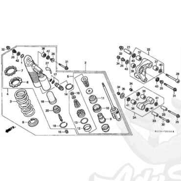 HONDA OIL SEAL SET сальниковая сборка амортизатора XR250 R Baja / CR125 - 500( 52429KS6831 ) - миниатюра 2