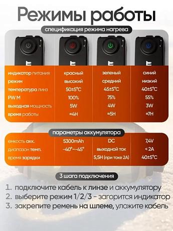Очки с подогревом Scout HB 20A Pioneer Heated Goggles Black, clear lens 85% - фото 2