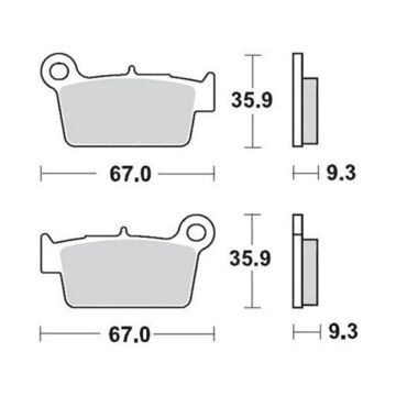 Тормозные колодки задние MMT YZ+F 03-.. KXF 04-.. RMZ 04-.. Nitro (890cm44) - миниатюра 1