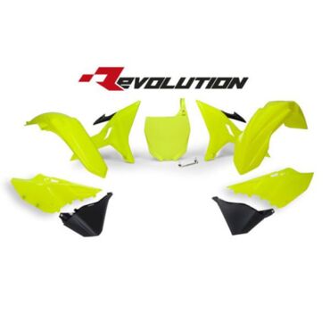 Комплект пластика YZ125 250 02 19 # WR YZ X250 16 19 Revolution неон желтый черный - миниатюра 1