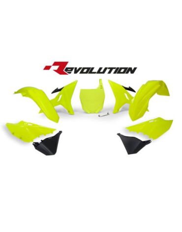 Комплект пластика YZ125 250 02 19 # WR YZ X250 16 19 Revolution неон желтый черный