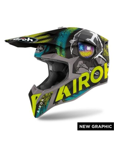 Кроссовый шлем Airoh Wraap Alien Yellow Matt M