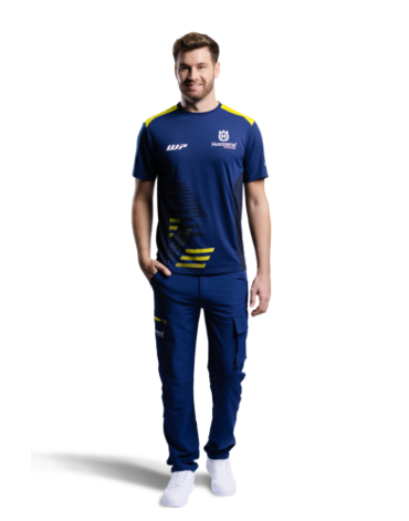 Футболка Husqvarna Team Tee, blue yellow (L, Взрослая  Повседневная)