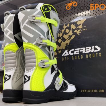 Мотоботы кроссовые Acerbis X TEAM Grey Yellow - миниатюра 1