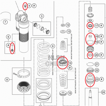 Поршень амортизатора KTM250 350 450(с20), original - миниатюра 1