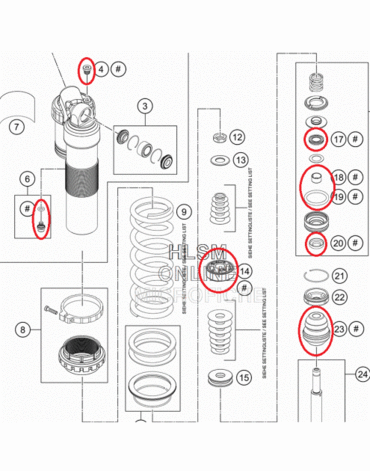 Поршень амортизатора KTM250 350 450(с20), original