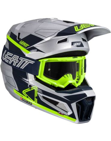 Шлем кроссовый Leatt Moto 3.5 V25 steel с очками