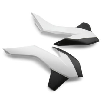 7770805400028 - Боковины радиатора KTM SX SXF (2013 2015), EXC EXC F (2014 2016), Белый черный - миниатюра 1
