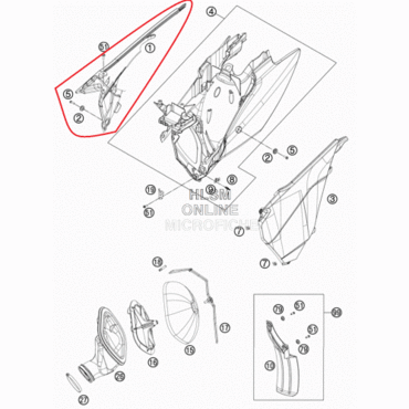 Крышка воздушного фильтра, прав. KTM SX SXF EXC F 125 250 350 450(13 15), original - миниатюра 1