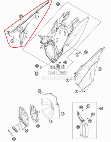 Крышка воздушного фильтра, прав. KTM SX SXF EXC F 125 250 350 450(13 15), original