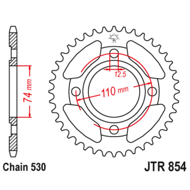 Звезда ведомая JTR854 38 - миниатюра 1