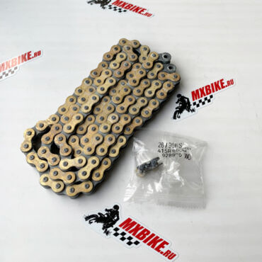 Цепь 415 золотая 104 звена KTM 50SX 04- / Husqvarna TC50 17- / GasGas MC50 21- - миниатюра 2