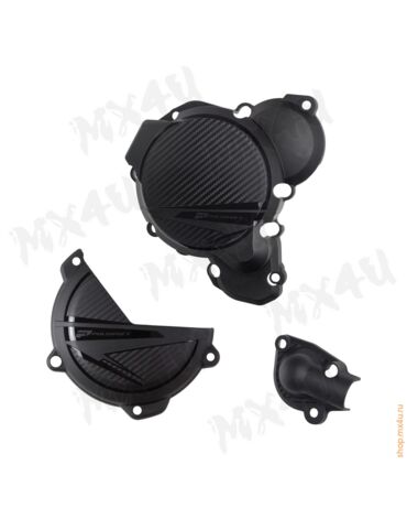 Комплект защита крышки сцепления + зажигания + помпы EXC 250 300 # TE 250 300 24 25 черная