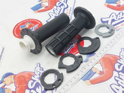 KTM / HQV / GAS грипсы черные / открытый торец SX SXF EXC TPI EXCF TE FE FX 17 23 ( 79002121200 / 79002121100 ) - фото 1