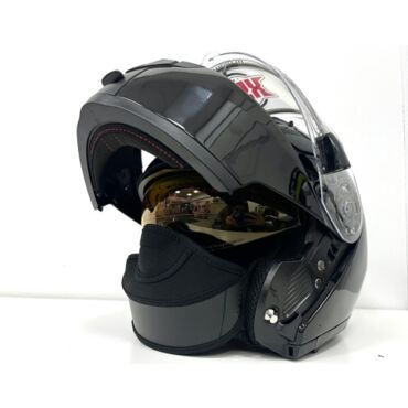 Шлем модуляр RSX Spark (HS 159) Winter, черный, очки желтые - миниатюра 1