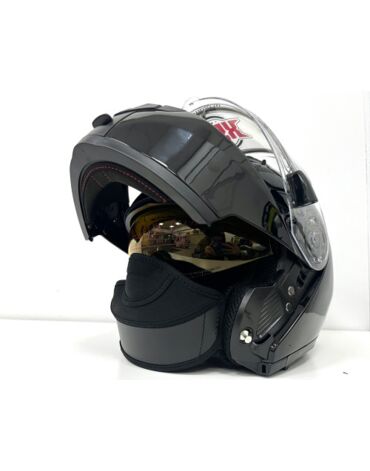 Шлем модуляр RSX Spark (HS 159) Winter, черный, очки желтые