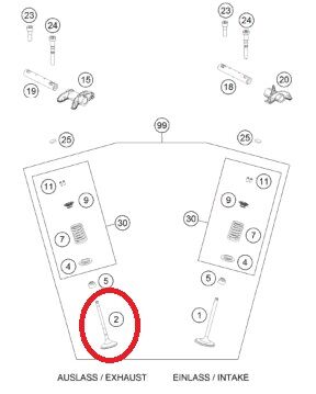 Клапан выпускной KTM450(c18)/FC450(c18), original