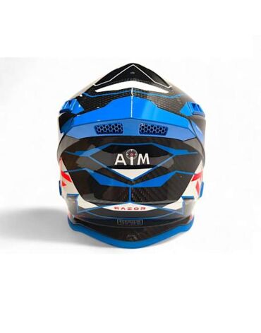 Мотошлем кроссовый AiM RH855 Carbon Razor Blue Red