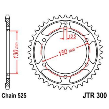 JTR 300 48 ZBK звезда ведомая стальная 48 зубов усиленная ( XL650 / XL600 XL700 (+1)) - миниатюра 1