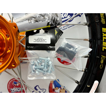 Haan Wheels Black Rim Orange Hub with tubeless kit Колесо переднее  KTM 1190 1290 Front R21 2,15 черный обод оранжевая ступица. - миниатюра 1