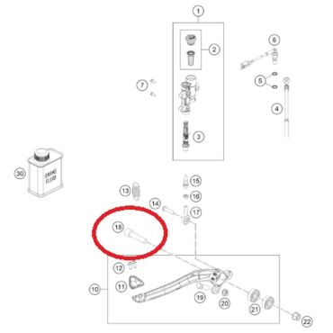 Болт ножки тормоза HQ KTM 125 250 450 original - миниатюра 1