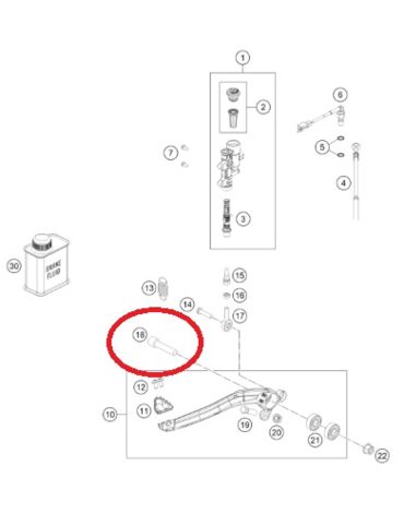 Болт ножки тормоза HQ KTM 125 250 450 original